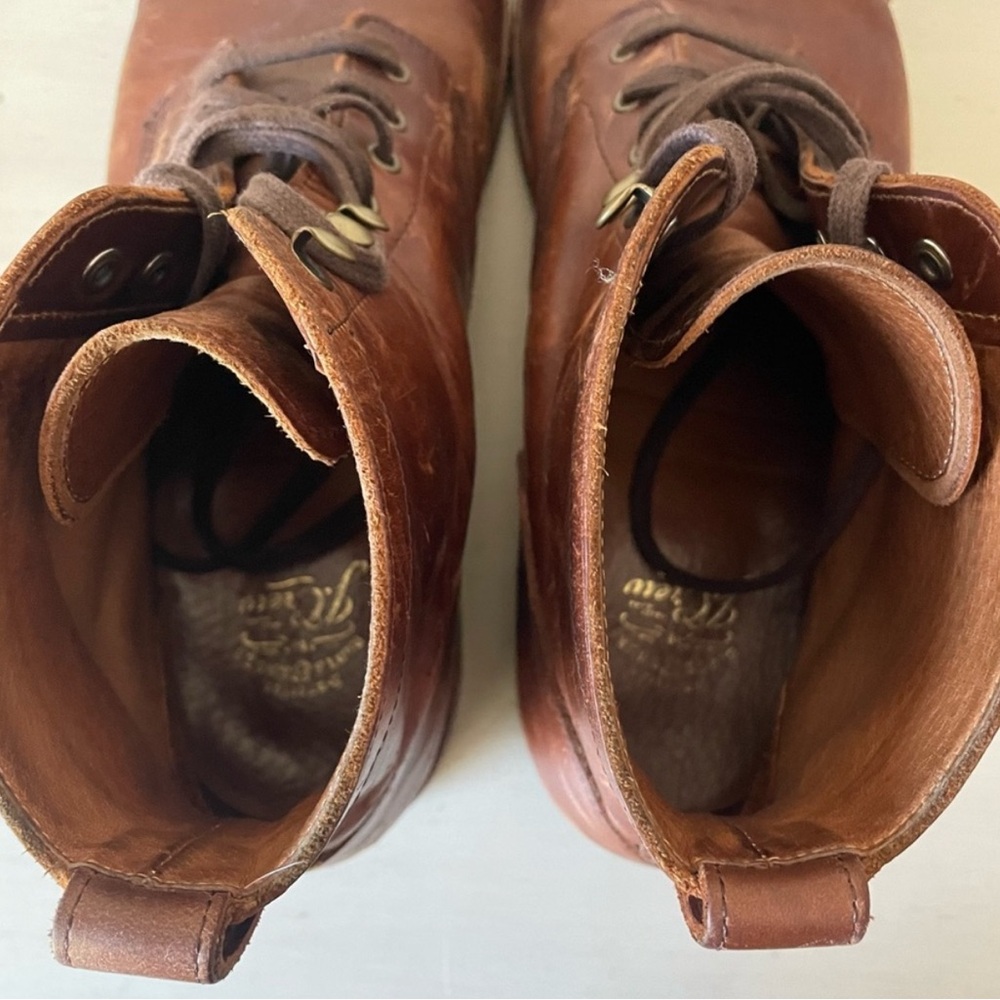 J. Crew Kenton Brown Tobacco Leather Cap Toe Men's Boots - Picture 7 of 13